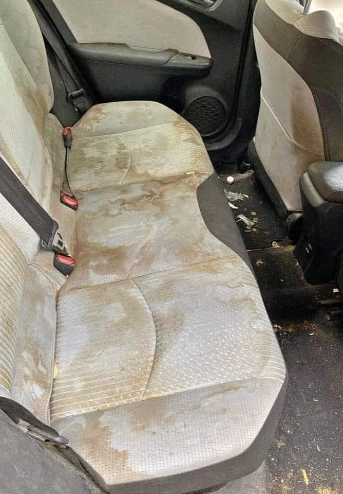 Car upholstery before cleaning