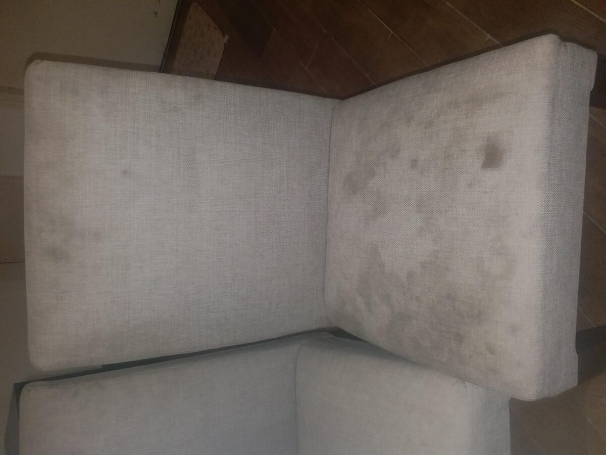 Dining chair before cleaning