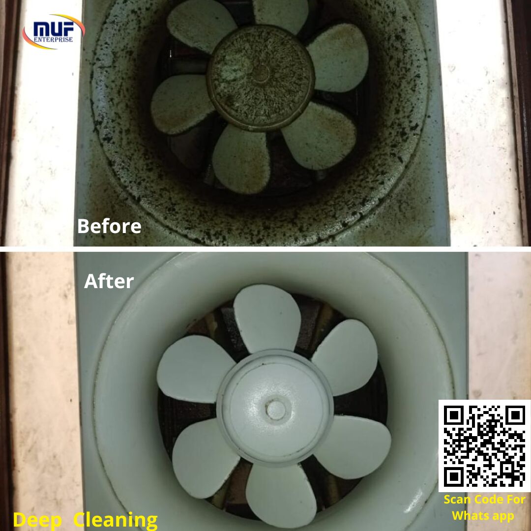 Exhaust fan deep cleaning before and after