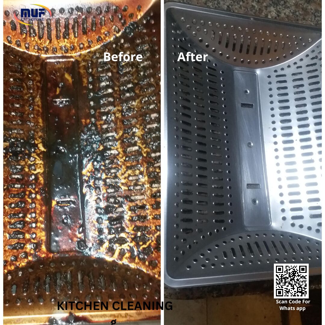 Kitchen grill deep cleaning before and after