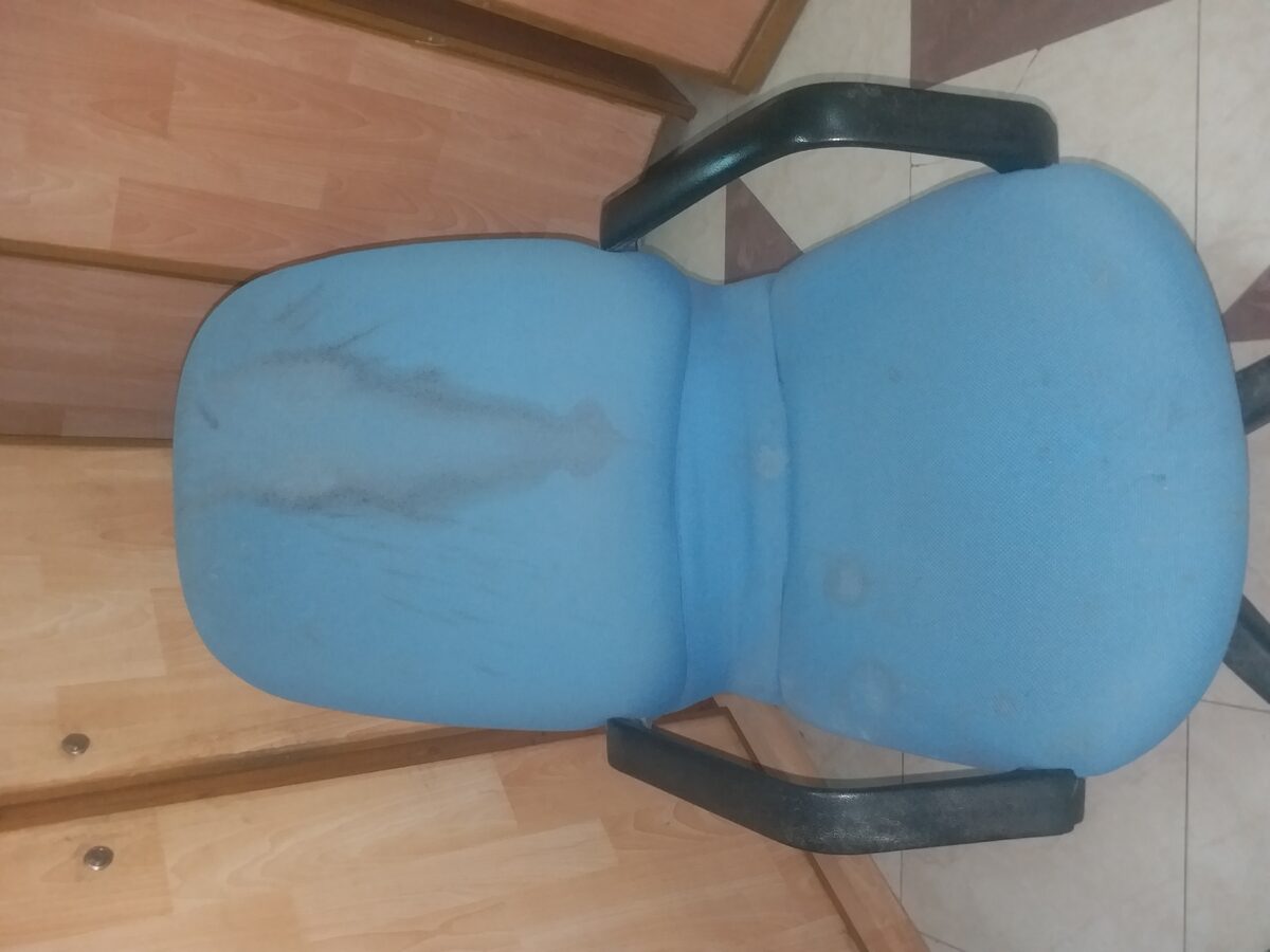 Office chair before cleaning